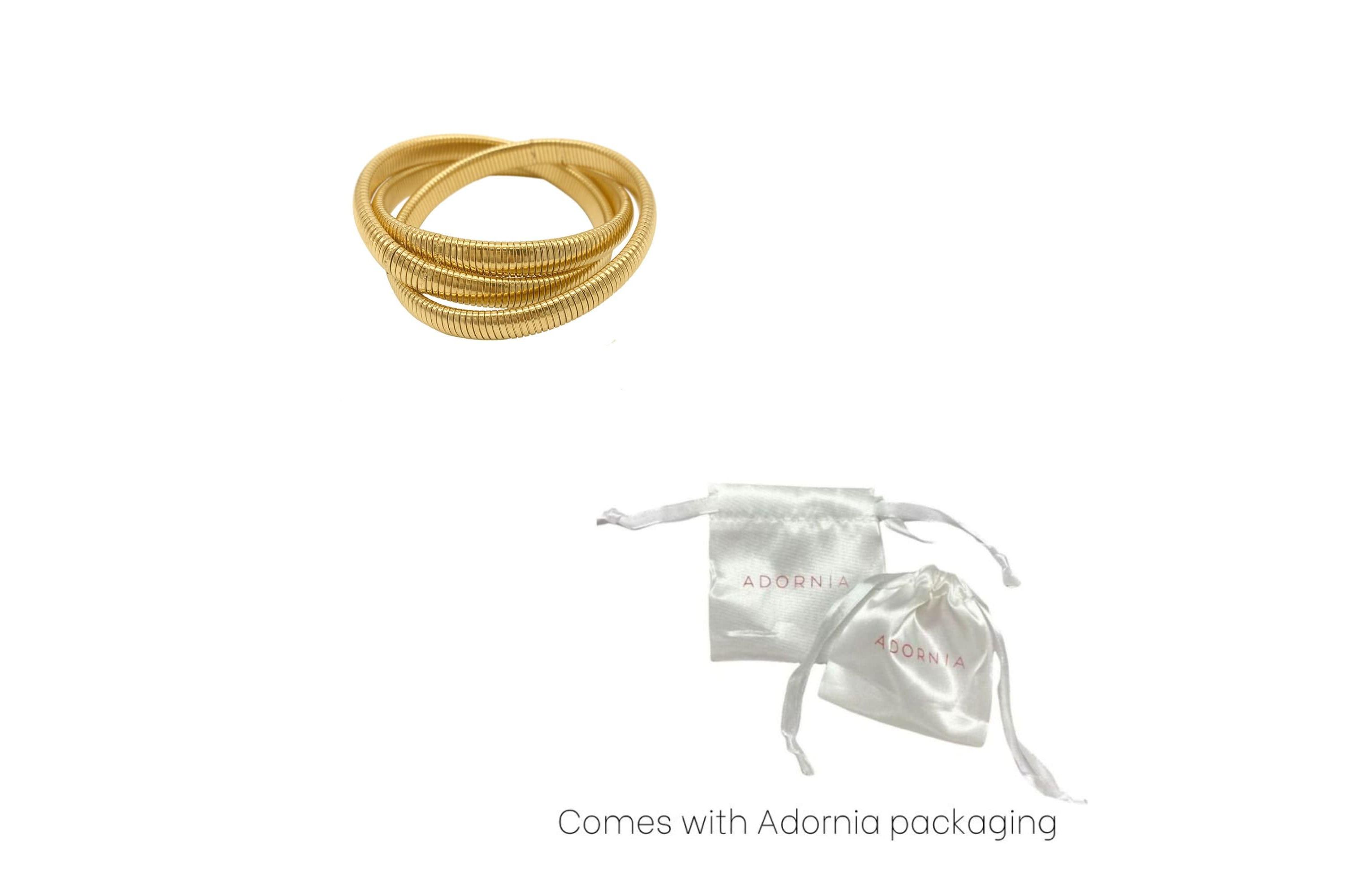 14k Gold Plated Omega Chain Triplet Bracelet