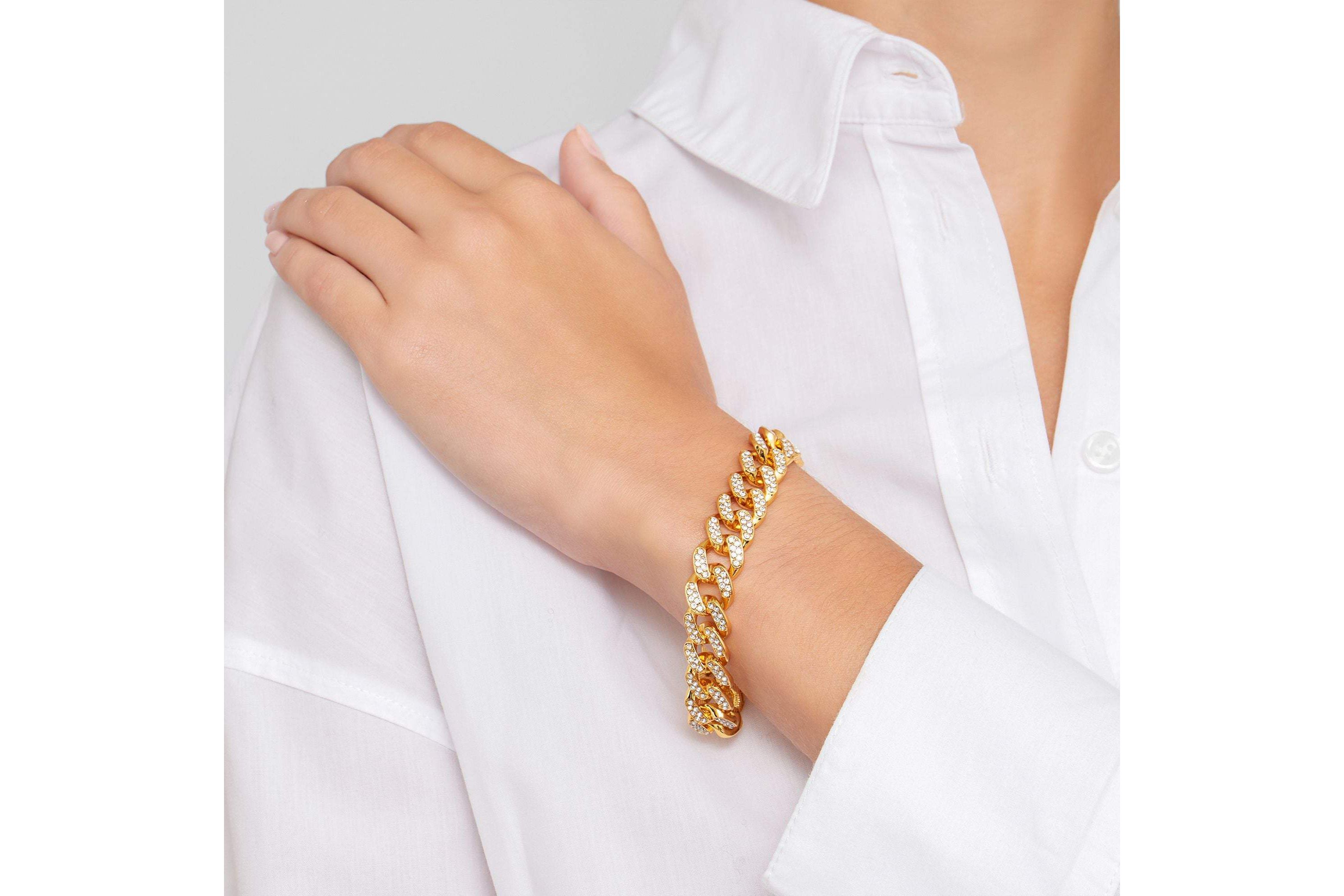 14k Gold Plated Flat Curb CZ Chain Bracelet