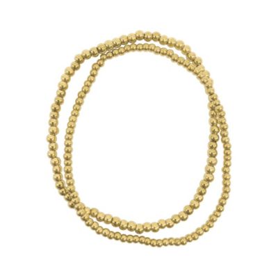 Adornia Tarnish Resistant 14k Gold Plated Set of 2mm and 3mm Ball Bracelets