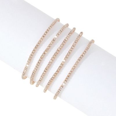 Adornia 14k Gold Plated Multi Stretch Crystal Bracelet Set