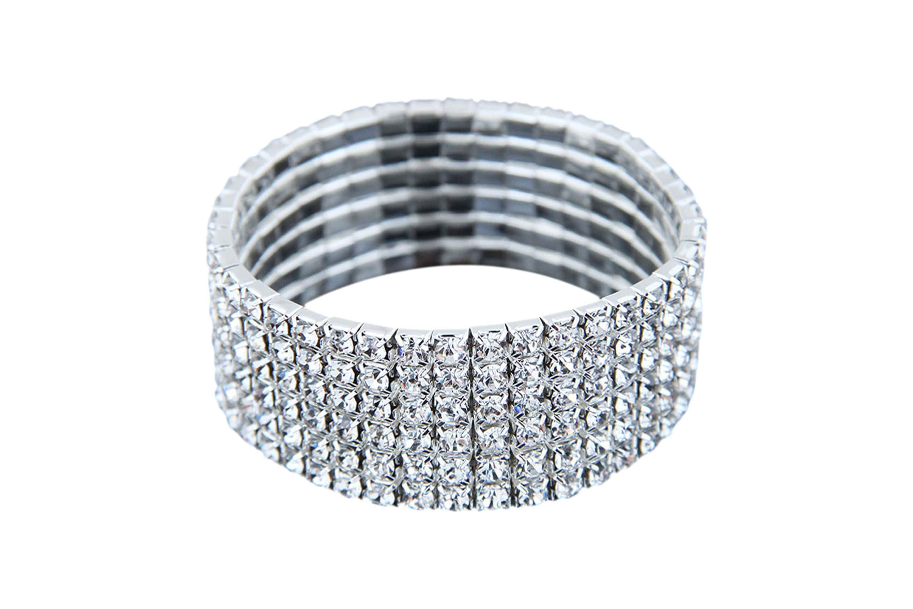 Stretch Crystal Wide Bracelet