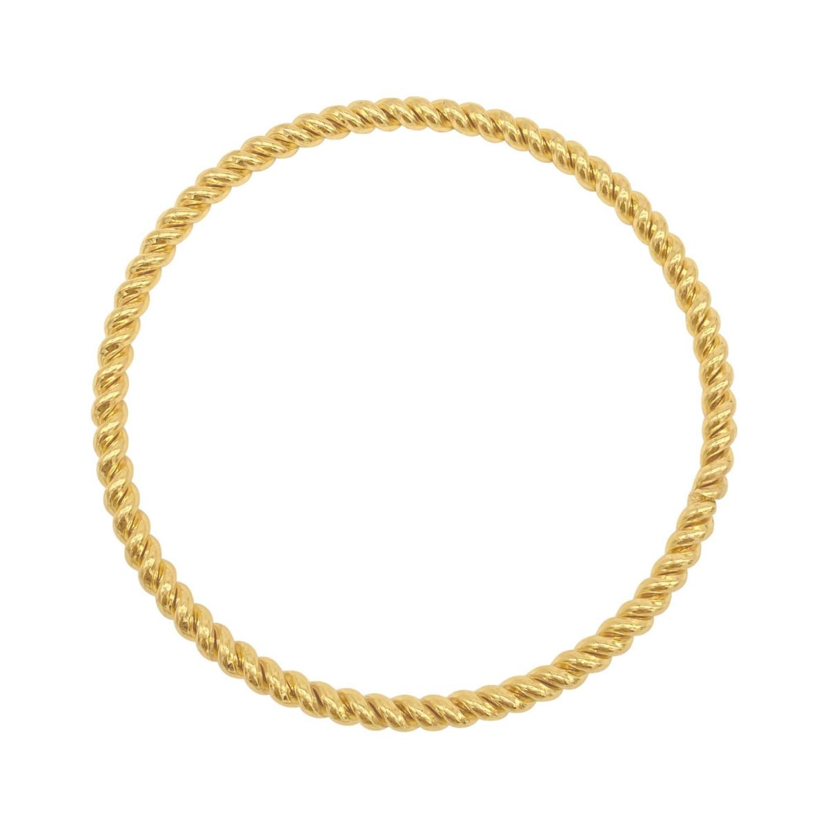 Tarnish Resistant 18k Gold Plated Rope Bangle Bracelet