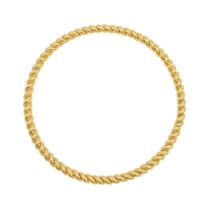 Tarnish Resistant 18k Gold Plated Rope Bangle Bracelet