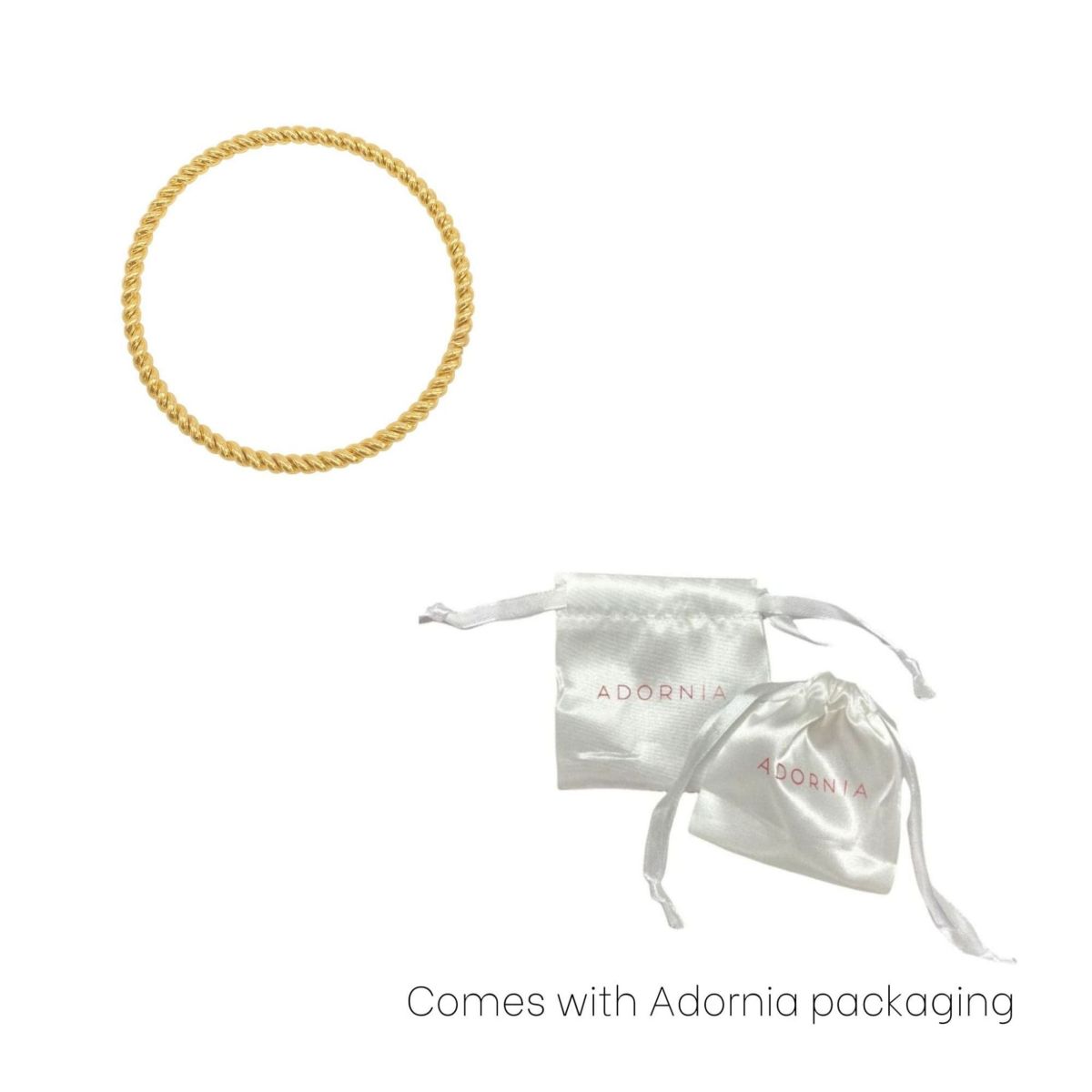 Tarnish Resistant 18k Gold Plated Rope Bangle Bracelet