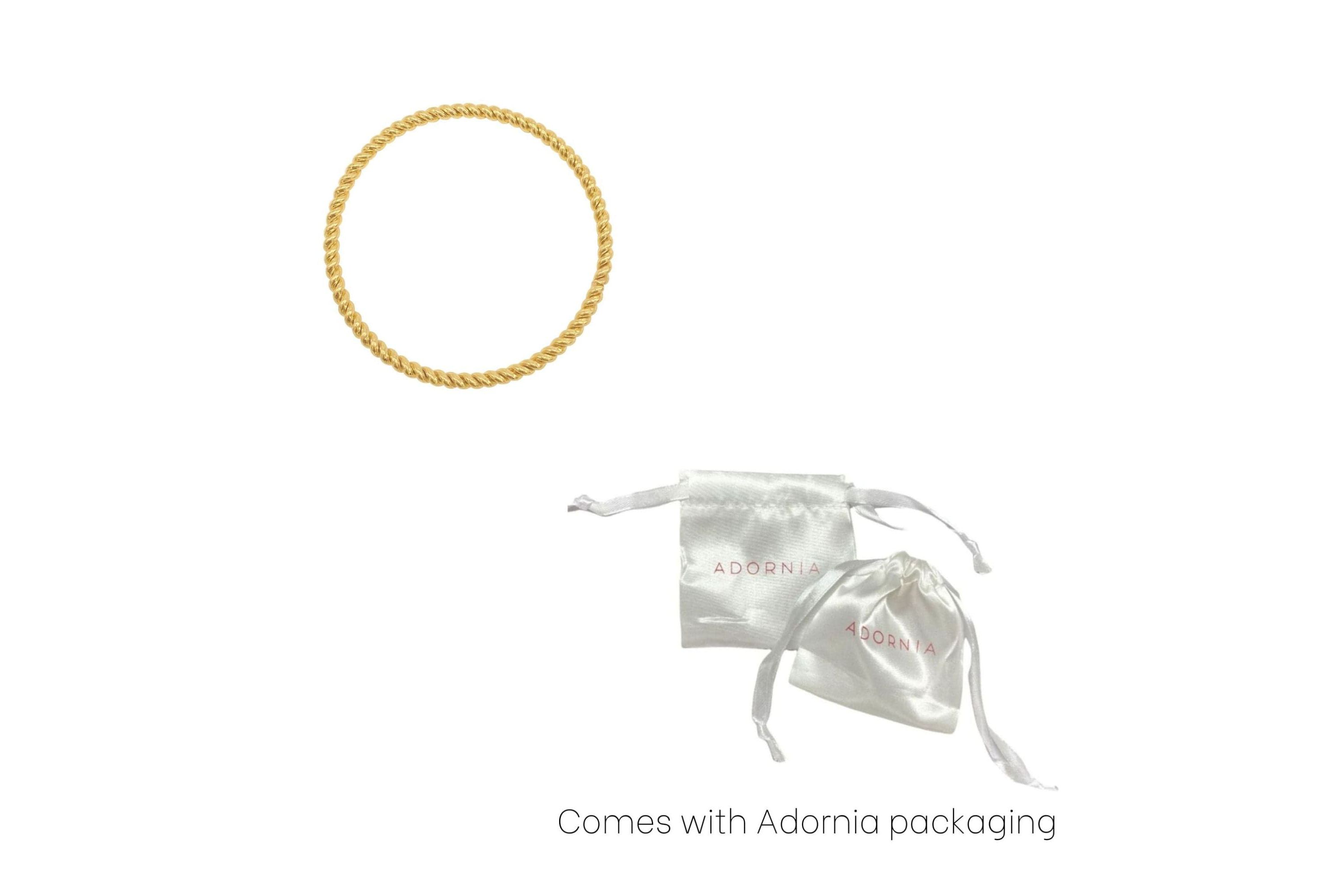 Tarnish Resistant 18k Gold Plated Rope Bangle Bracelet