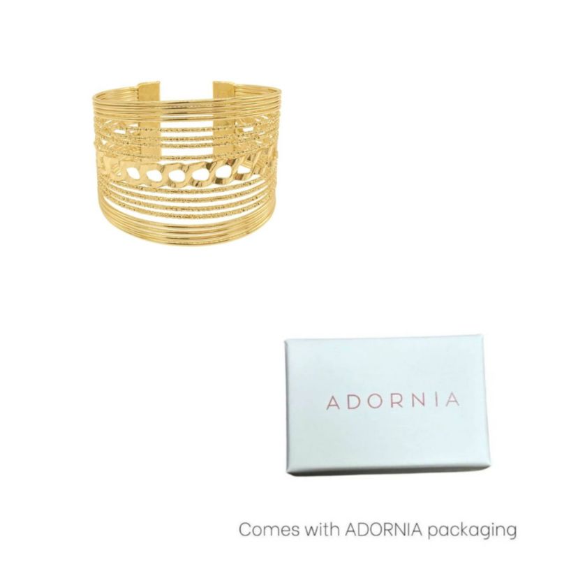 14k Gold Plated Multi Strand Cuff Bracelet
