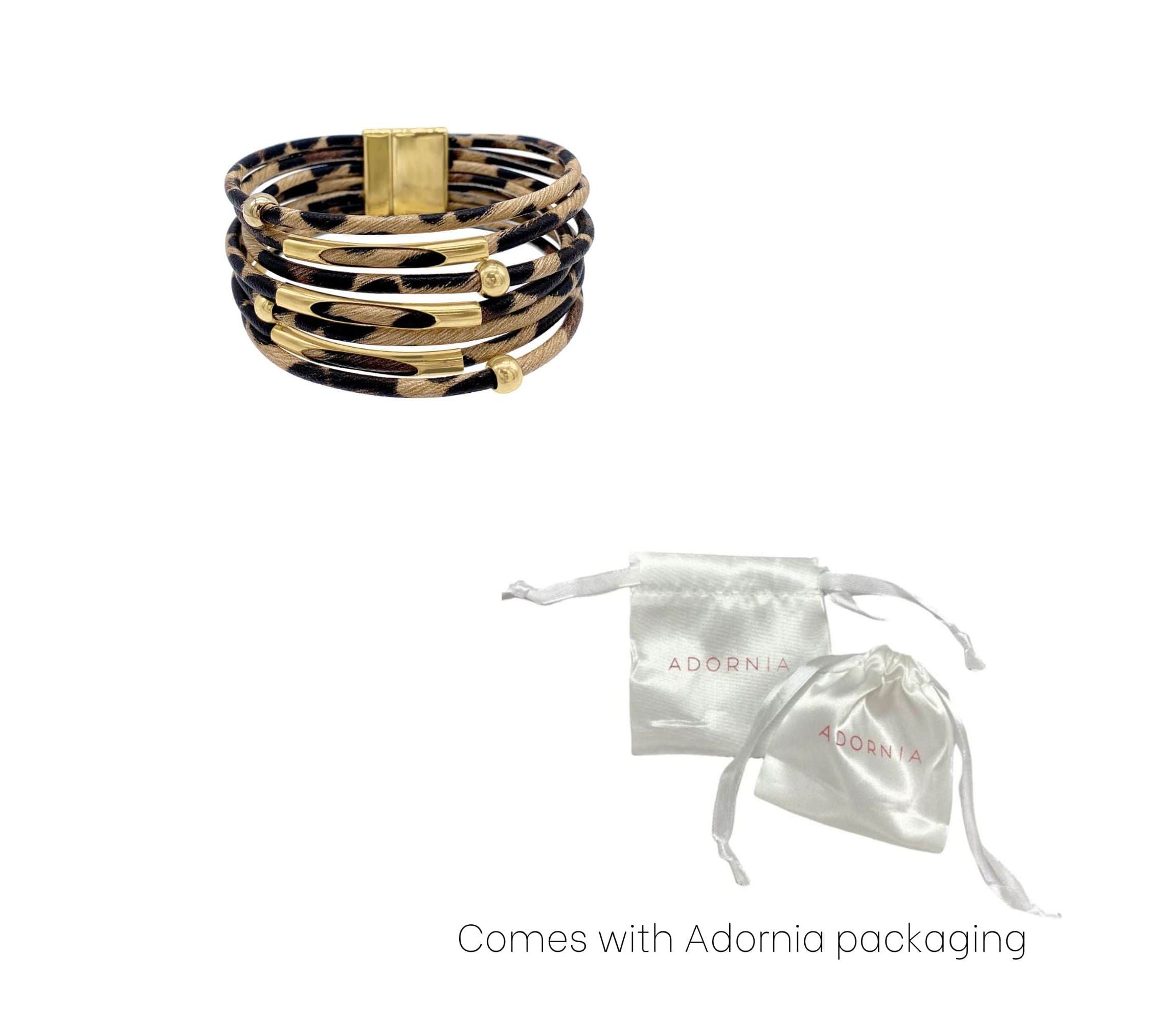 Multi Strand Leopard Print Bangle Bracelet