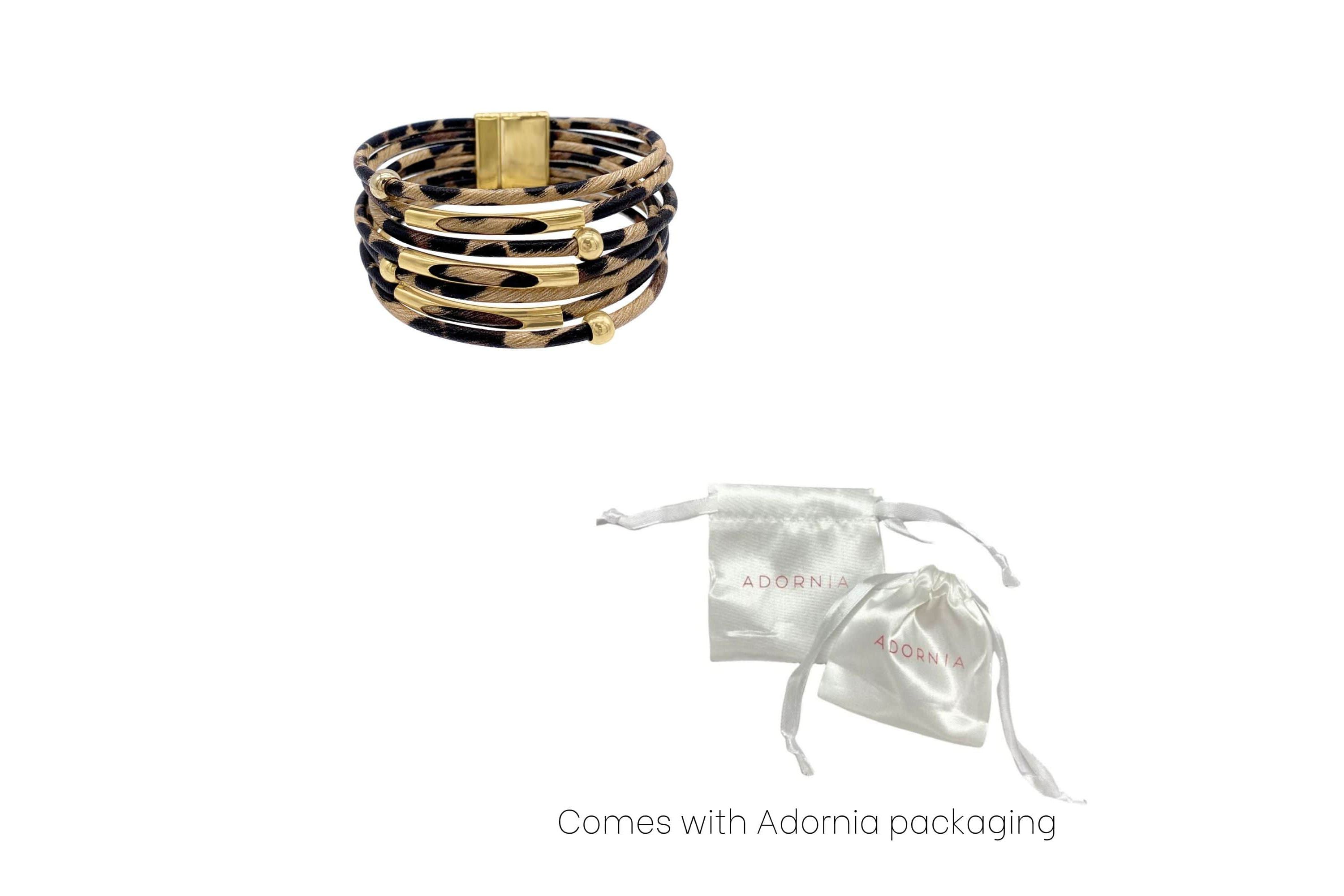 Multi Strand Leopard Print Bangle Bracelet