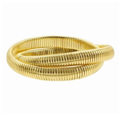 Adornia 14k Gold Plated 2-Layer Omega Chain Bracelet