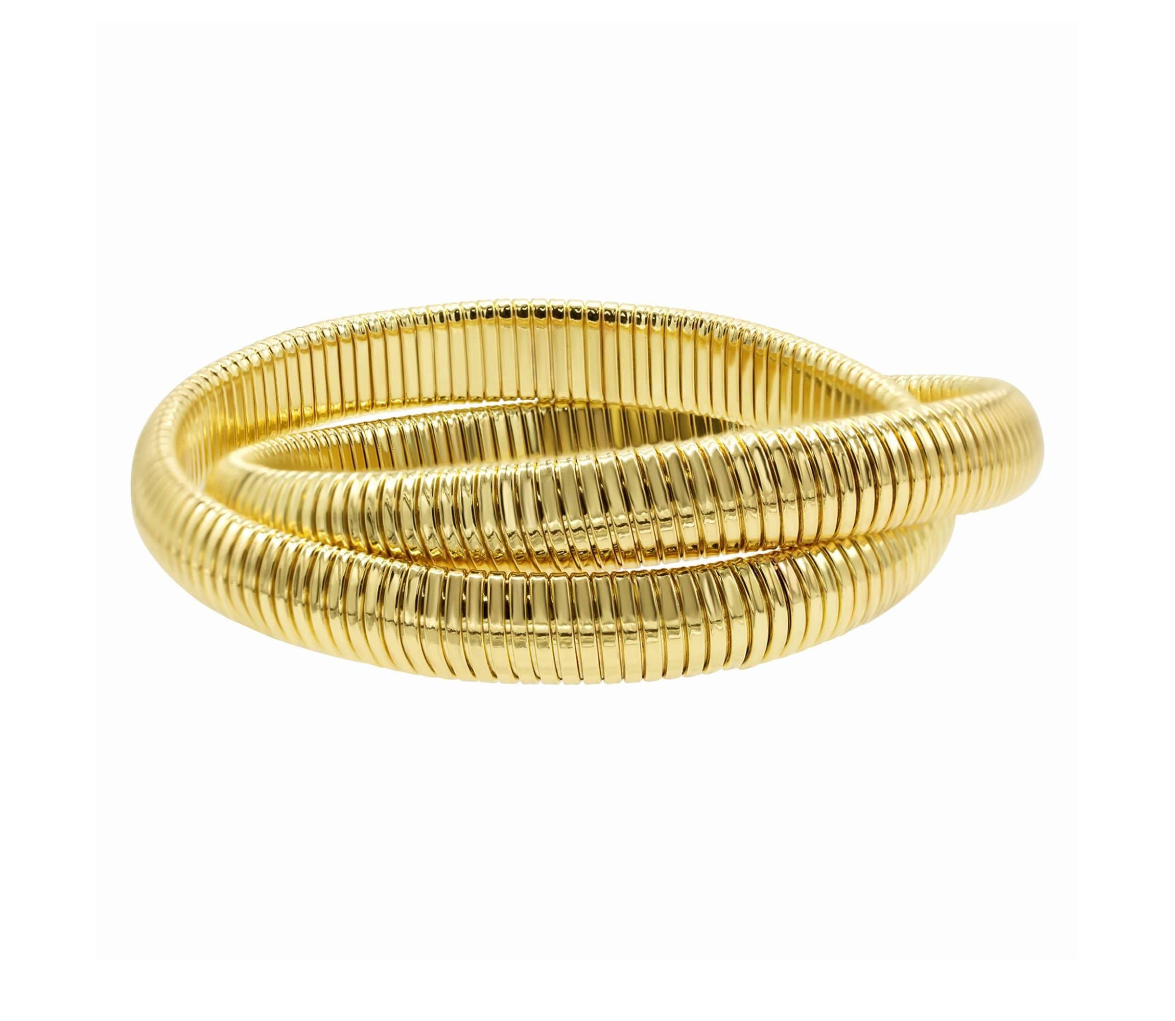14k Gold Plated 2-Layer Omega Chain Bracelet