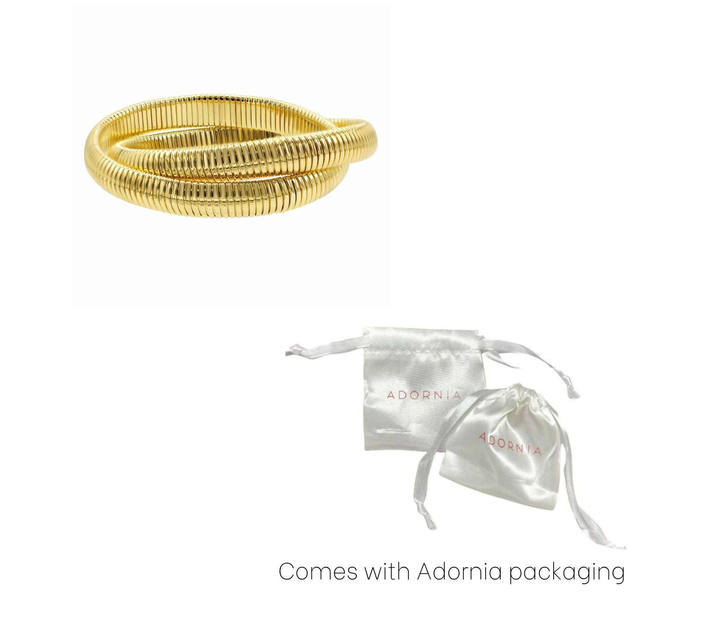 14k Gold Plated 2-Layer Omega Chain Bracelet