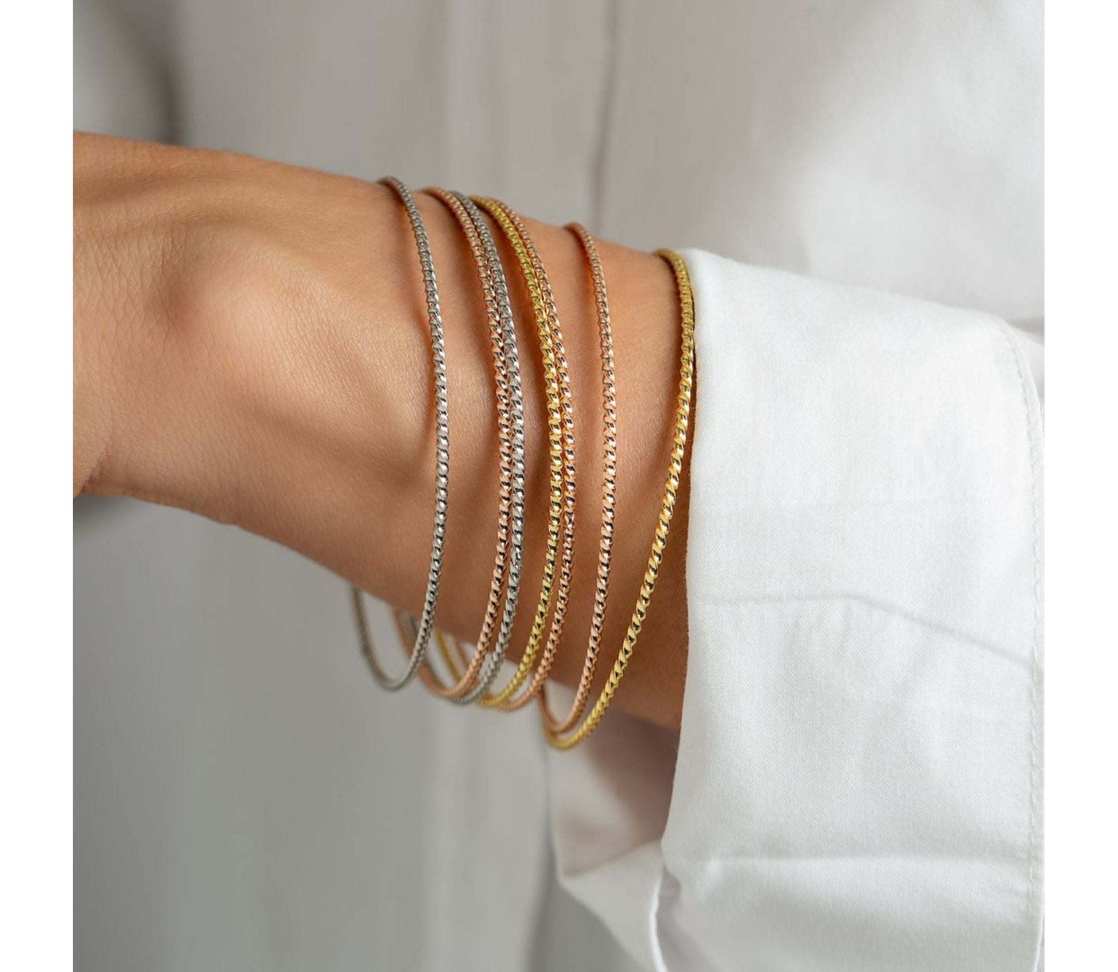 Tri-Color 7-Piece Skinny Bangle Set
