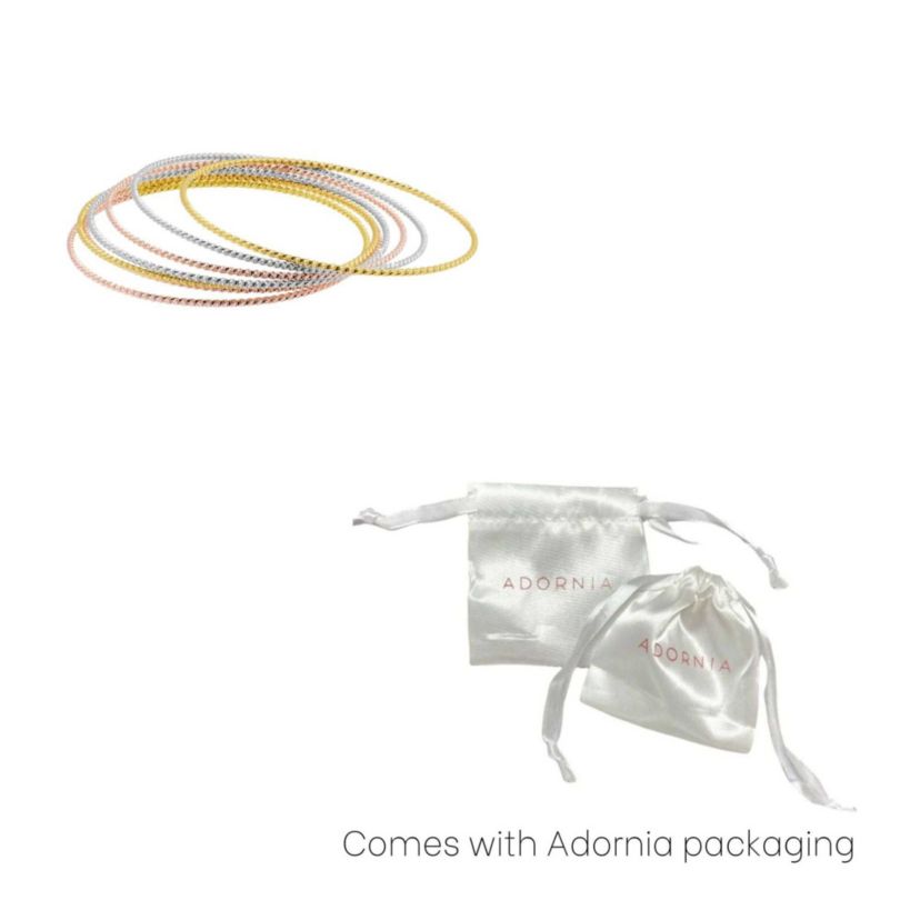 Tri-Color 7-Piece Skinny Bangle Set