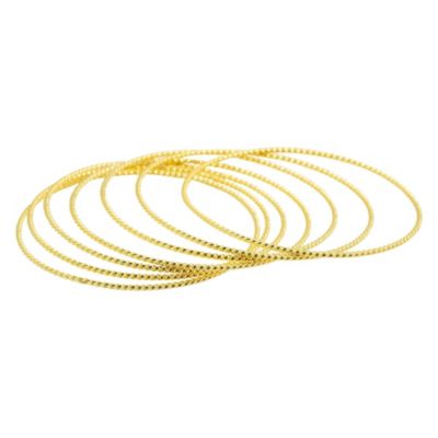 Adornia 14k Gold Plated 7-Piece Skinny Bangle Set, 7.5 in
