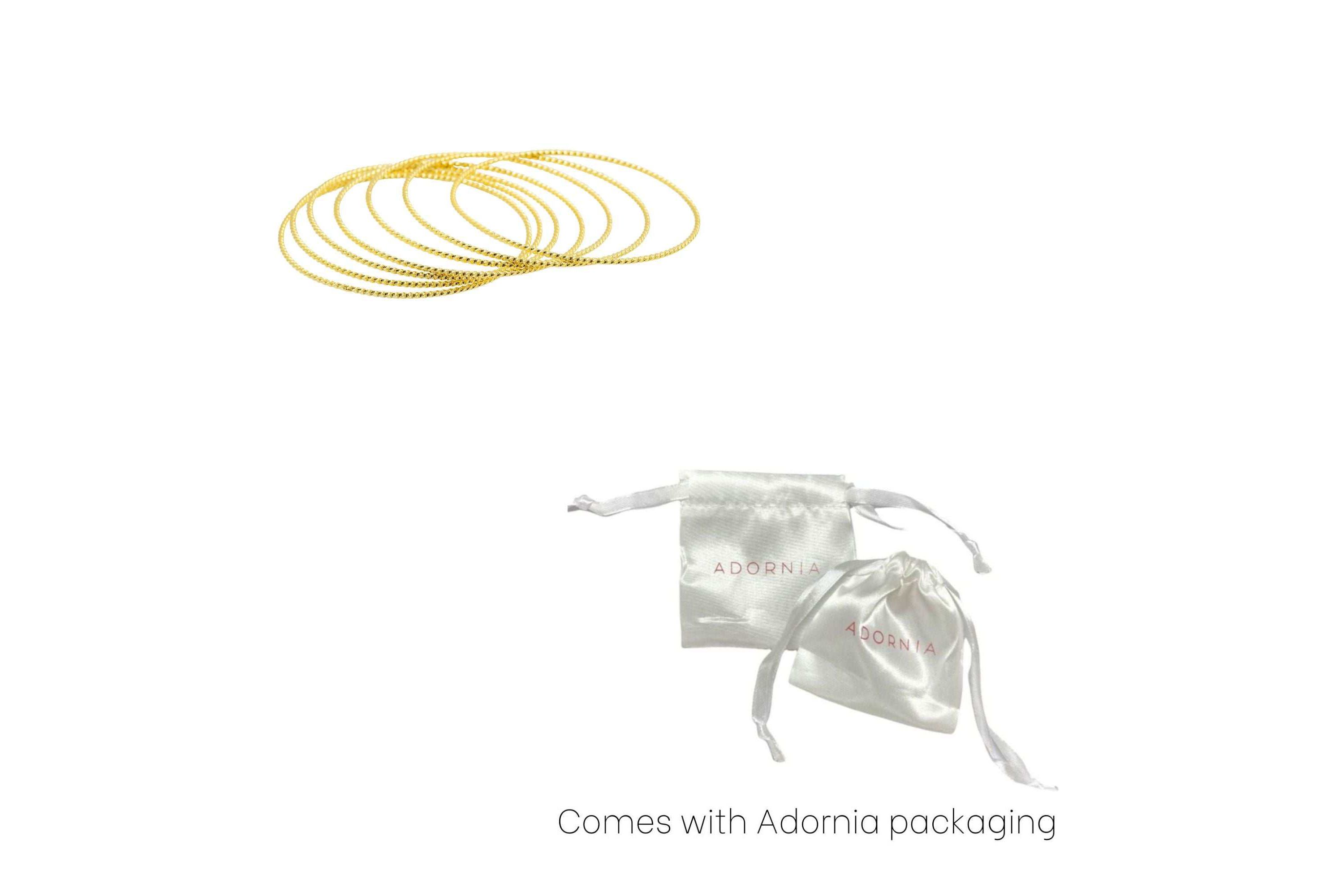 14k Gold Plated 7-Piece Skinny Bangle Set