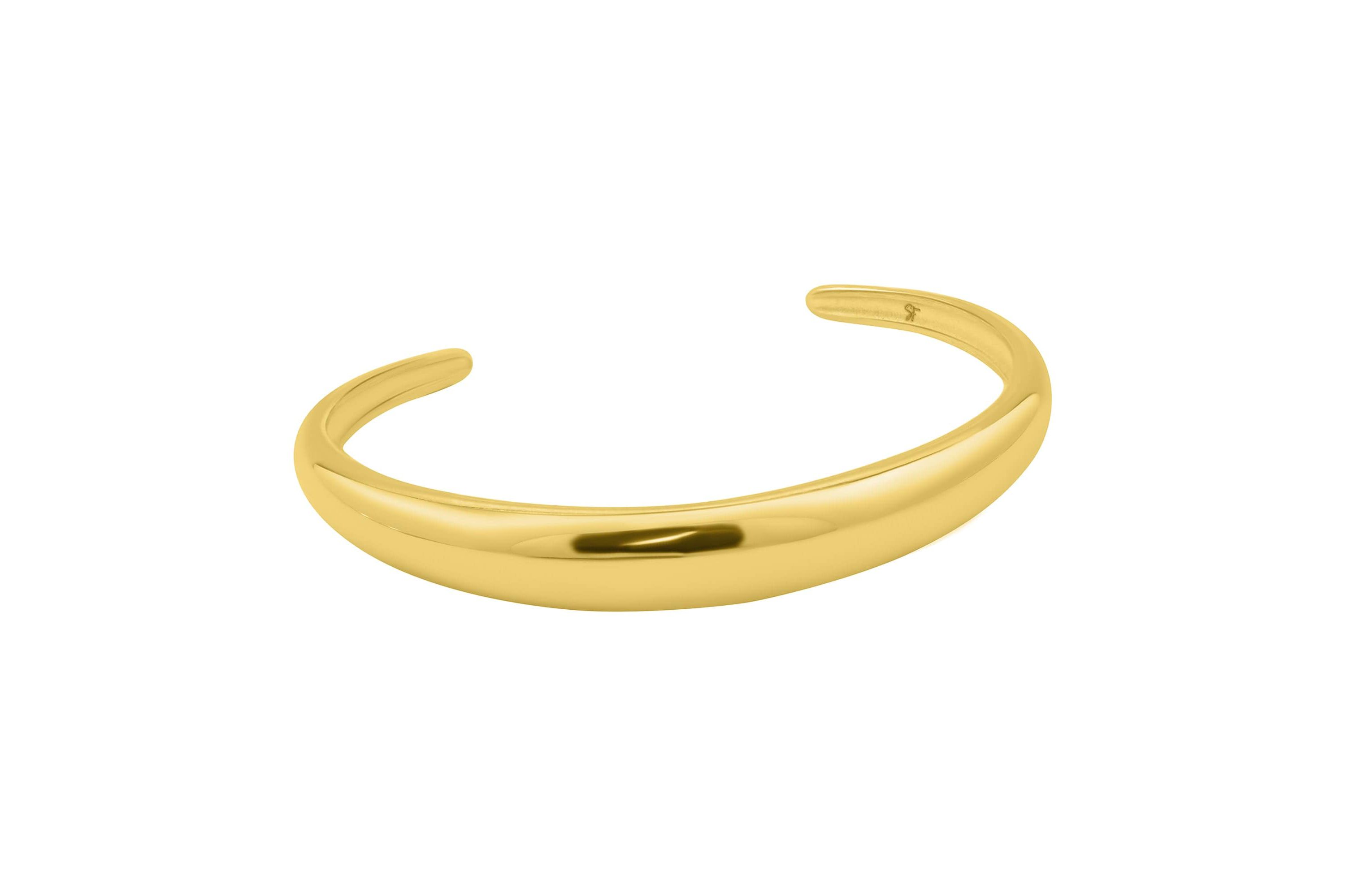 Tarnish Resistant 14k Gold Plated Dome Cuff