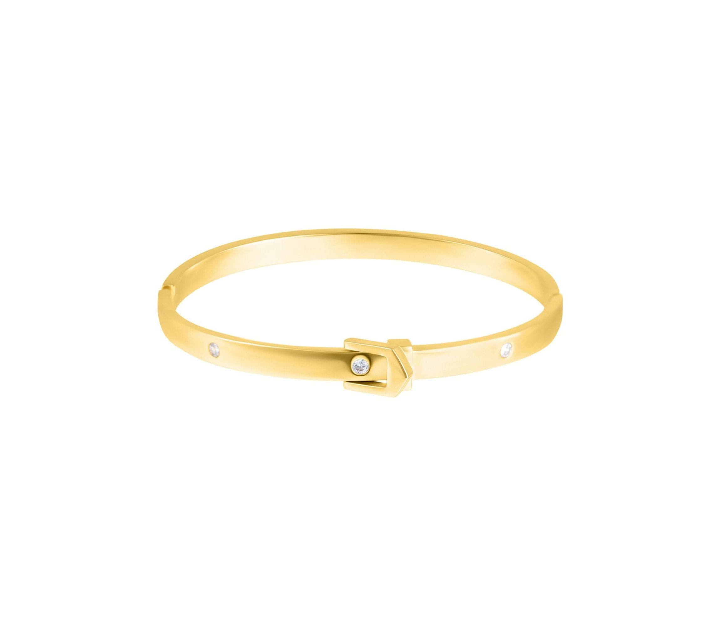 14k Gold Plated Belt Bangle Bracelet