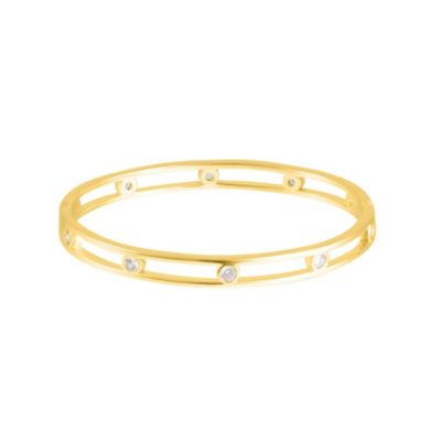 Adornia 14k Gold Plated Studded CZ Bangle Bracelet