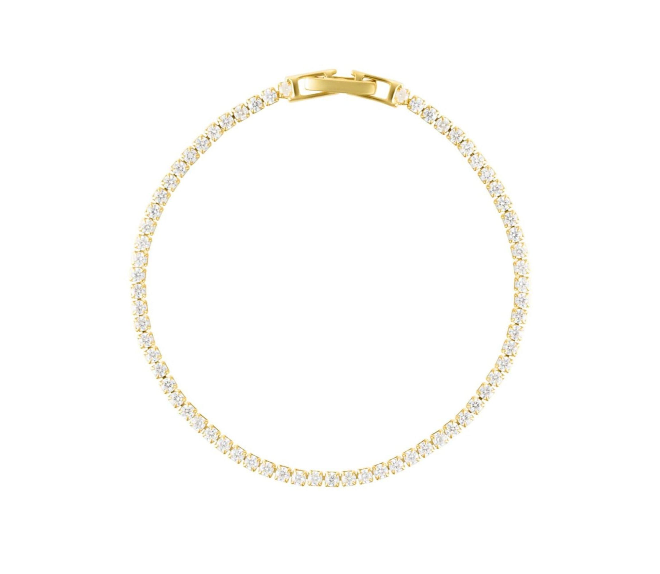 14k Gold Plated 7" Micro Tennis Bracelet