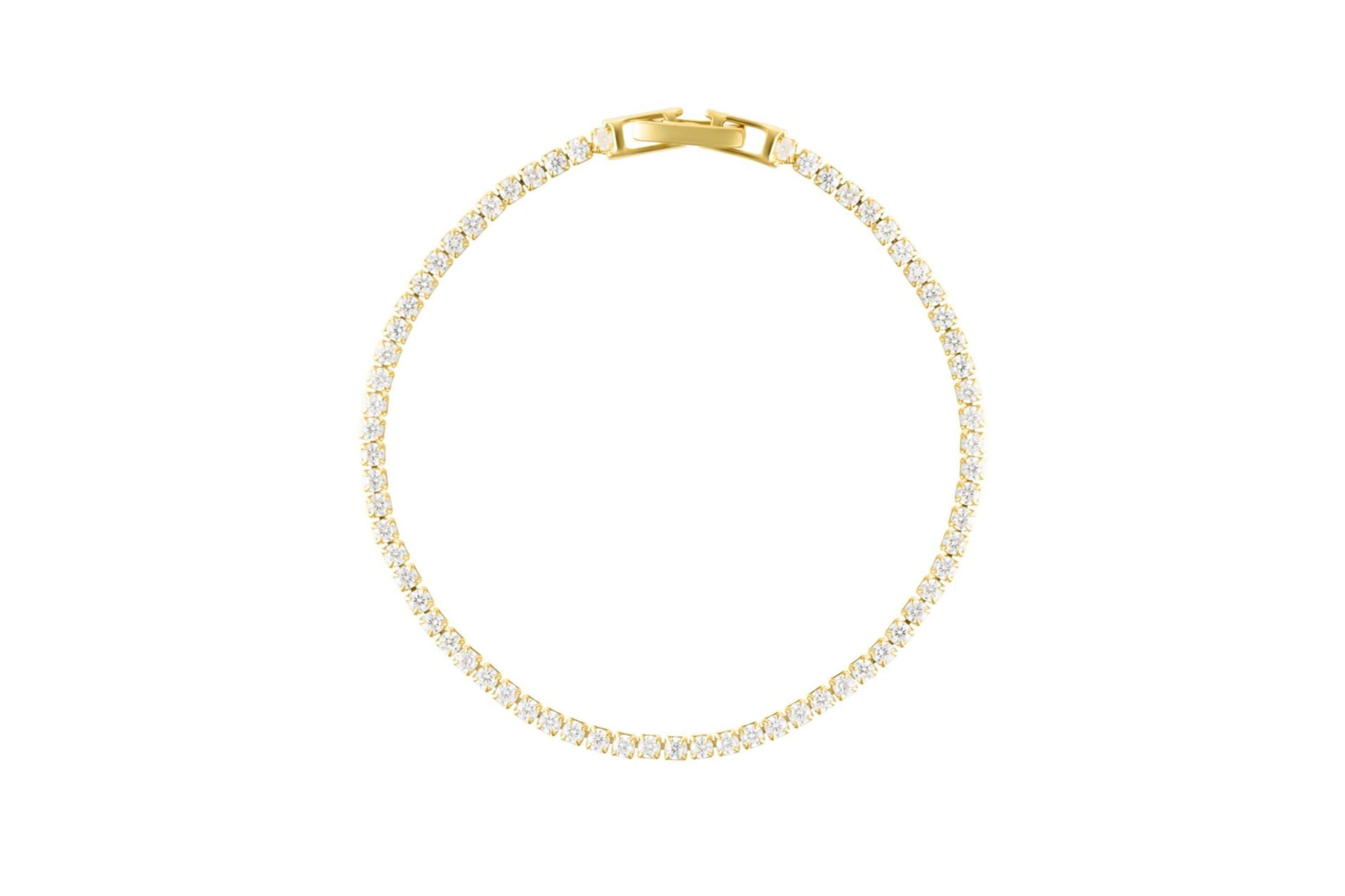 14k Gold Plated 8" Micro Tennis Bracelet