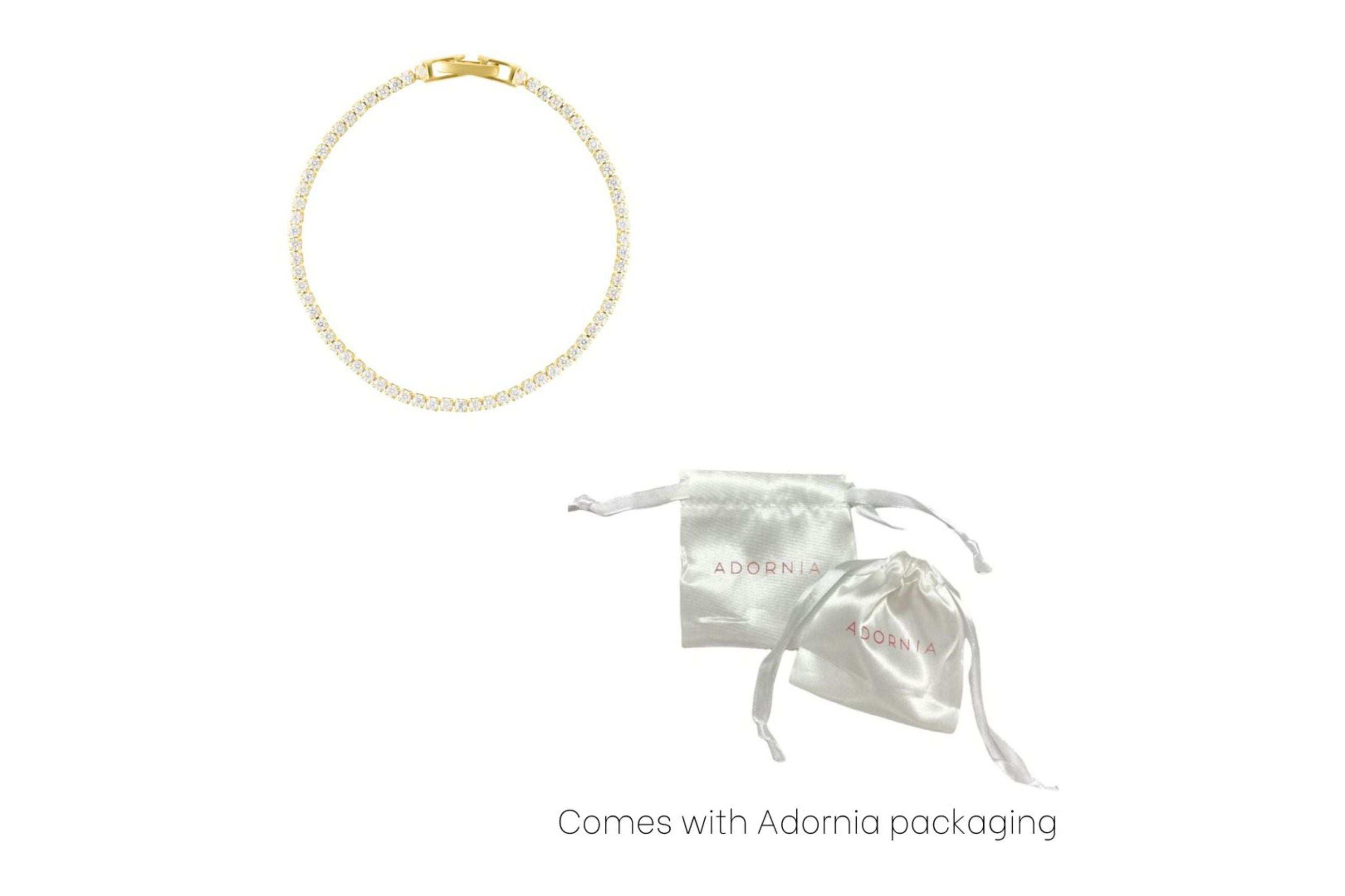 14k Gold Plated 8" Micro Tennis Bracelet