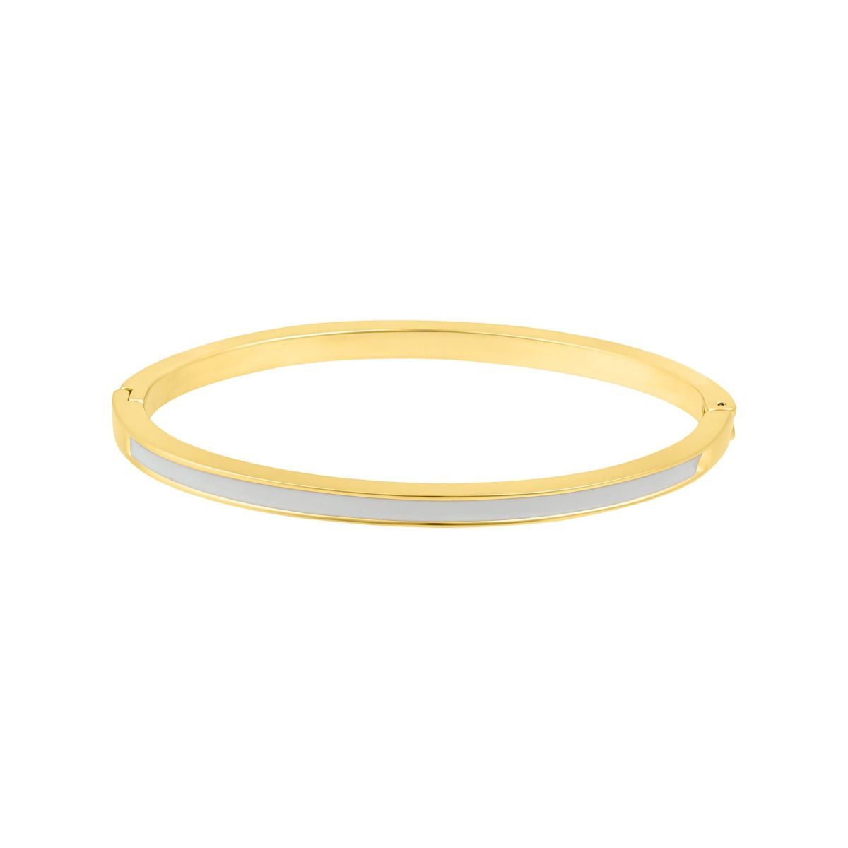 Gold Plated White Enamel Cuff