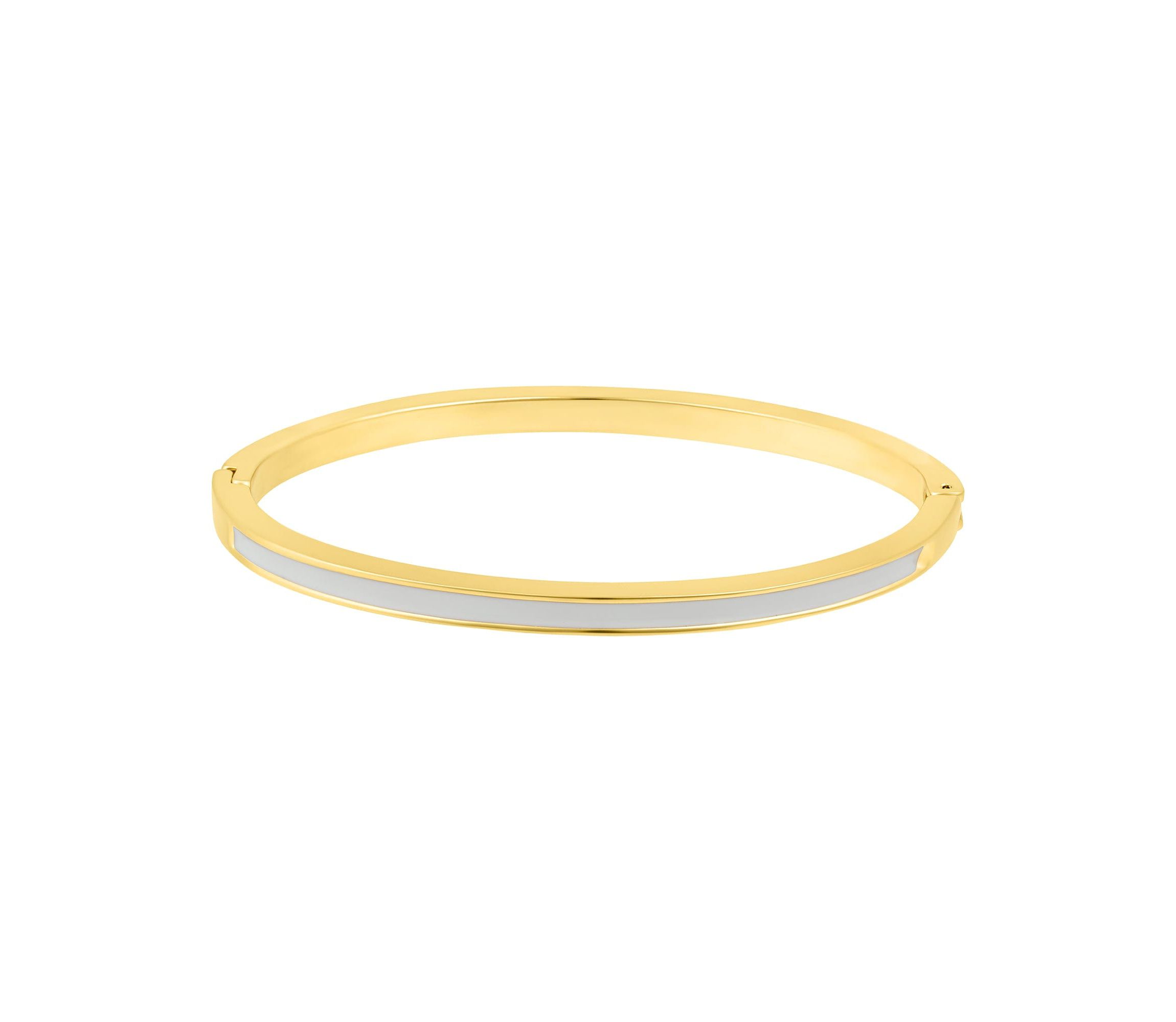 Gold Plated White Enamel Cuff