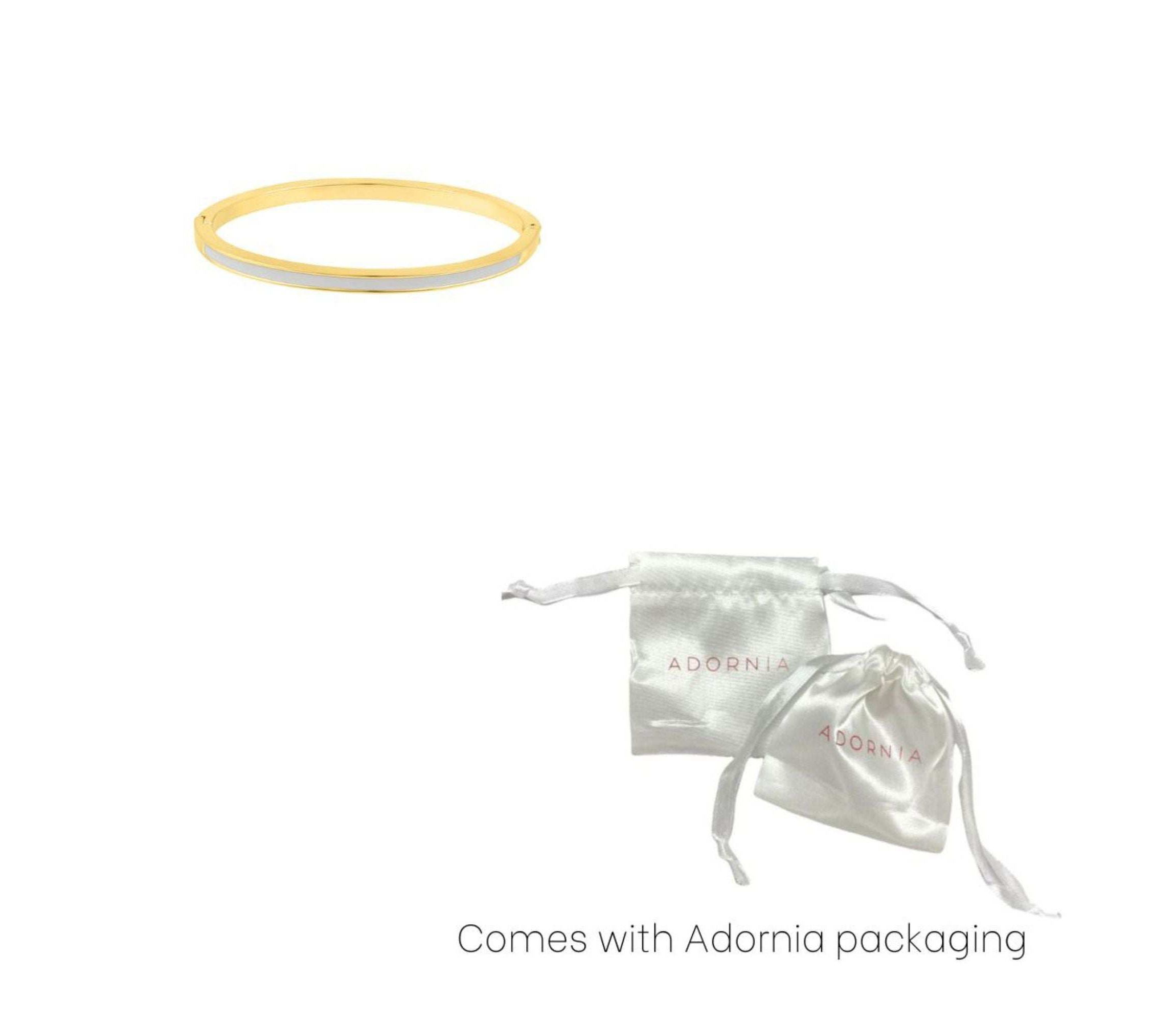 Gold Plated White Enamel Cuff