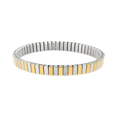 Adornia Tarnish Resistant Silver and 14k Gold Plated Stretch Bar Bracelet