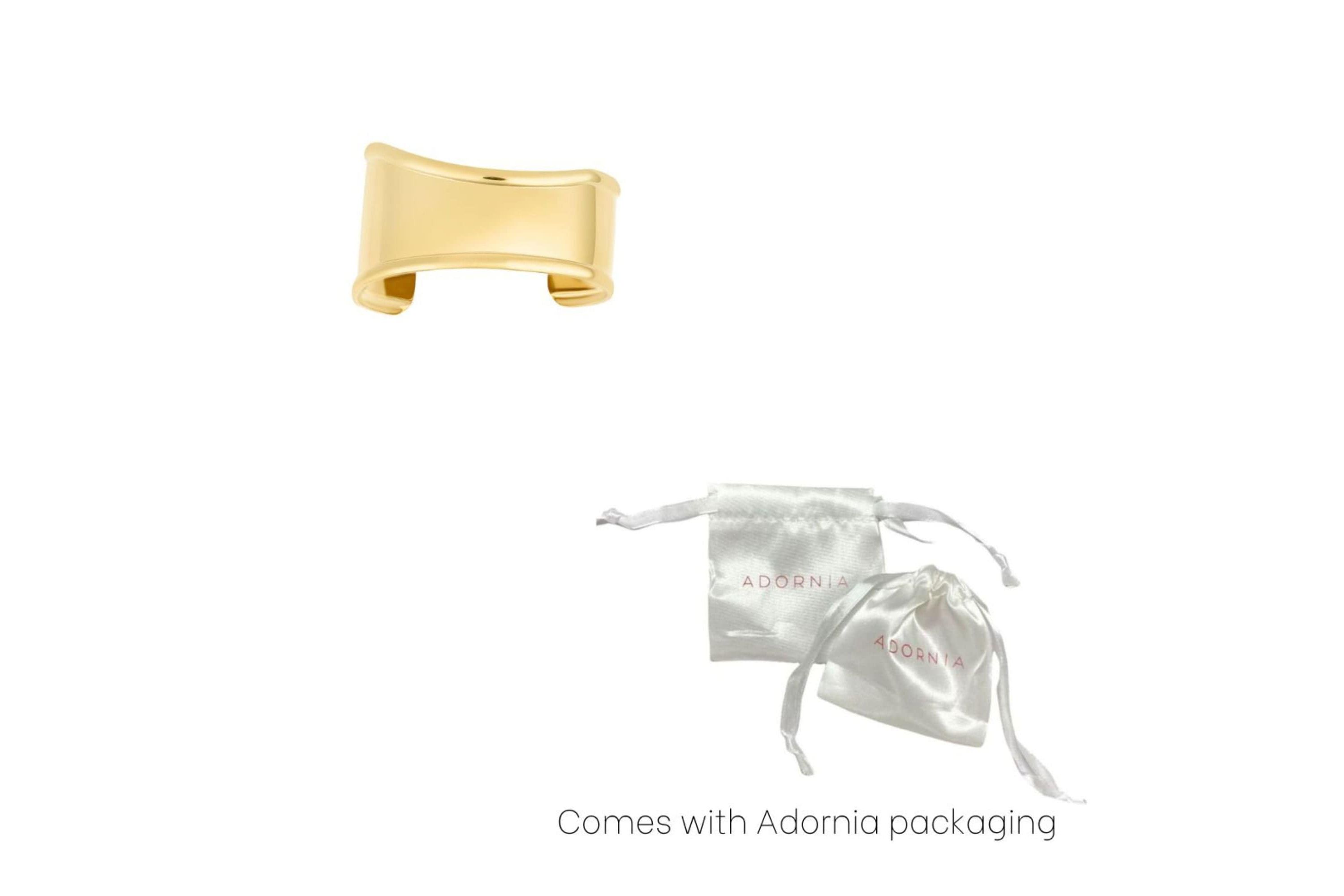 Tarnish Resistant 18k Gold Plated Tall Curve Cuff