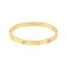 Tarnish Resistant 14k Gold Plated CZ and Clover Bangle