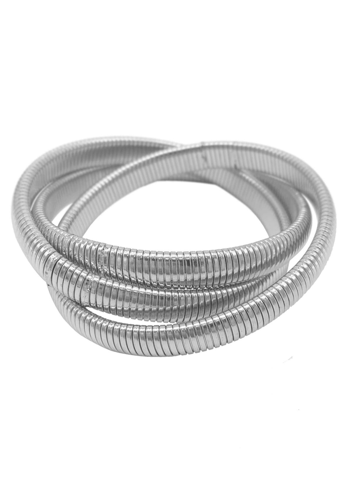 Silver Plated Omega Chain Triplet Bracelet