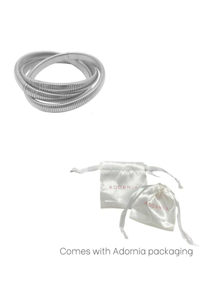 Silver Plated Omega Chain Triplet Bracelet