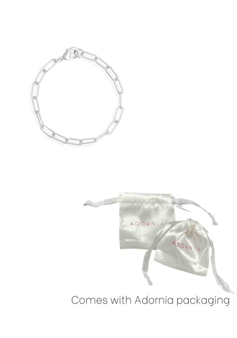 Tarnish Resistant Silver Plated Chunky Paper Clip Chain Bracelet