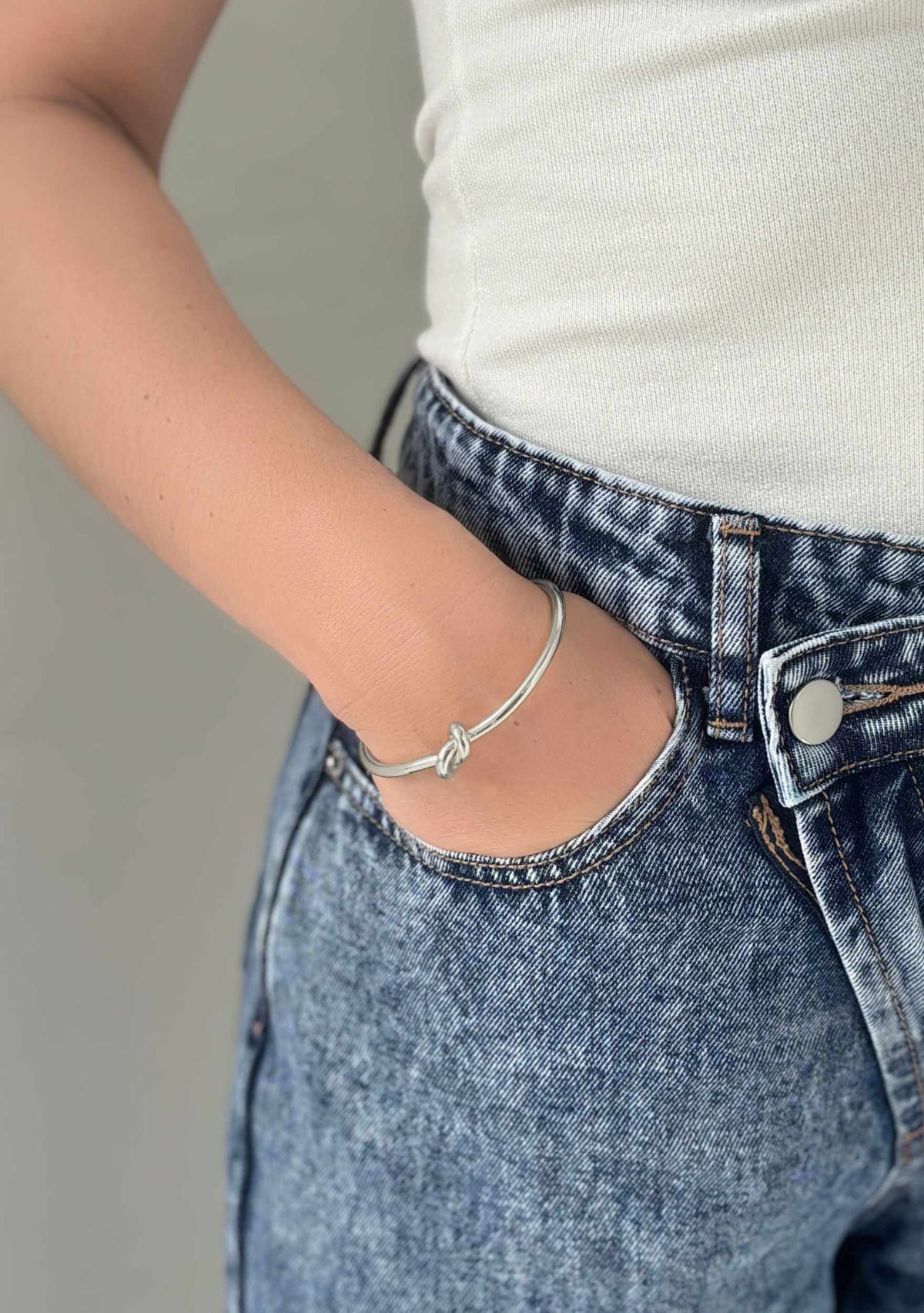 Silver Plated Knot Cuff Bracelet