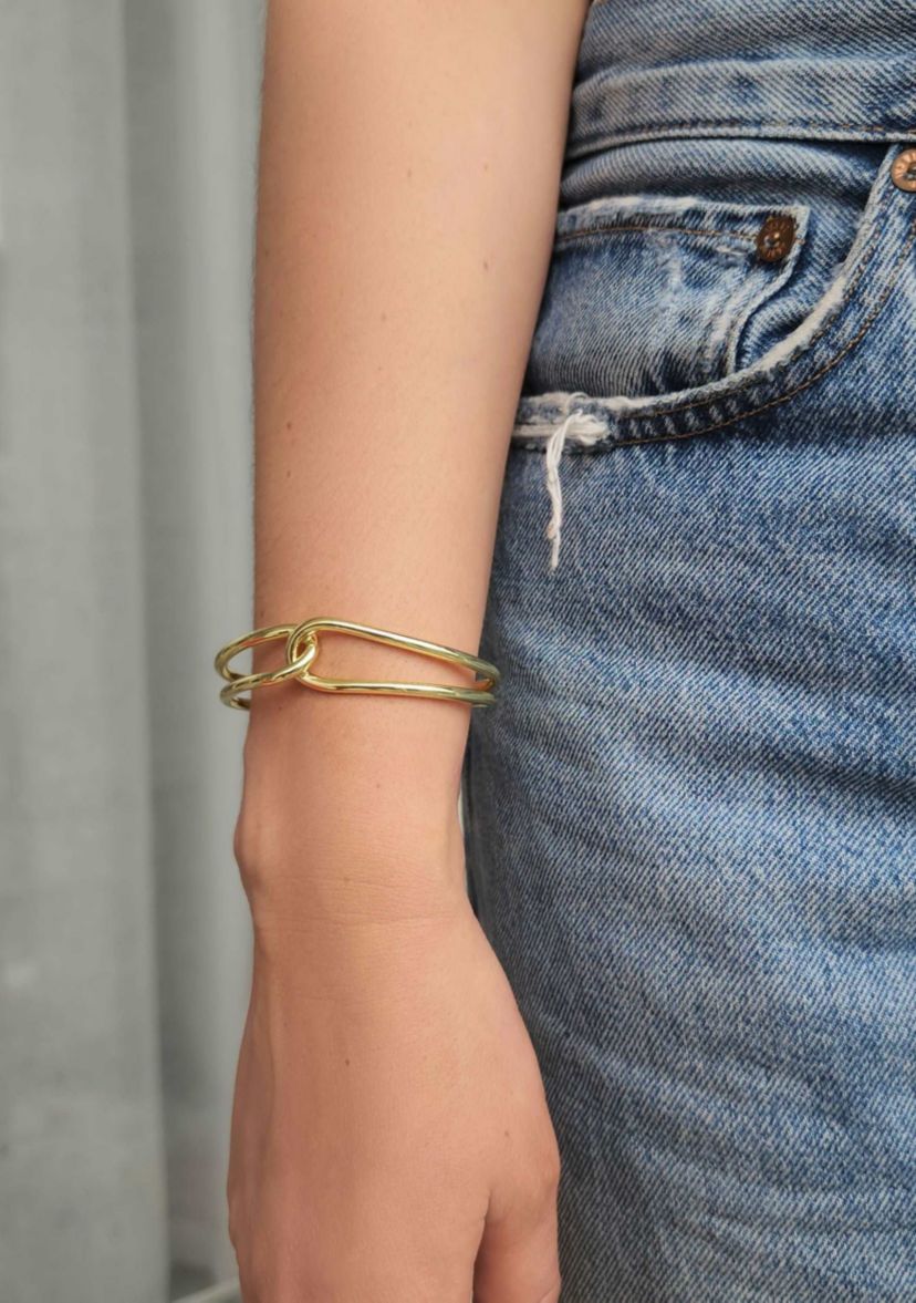 14k Gold Plated Overlapping Cuff