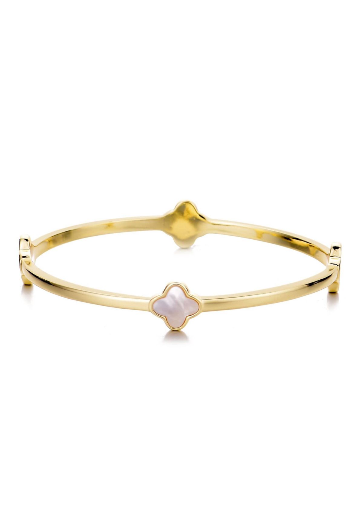 14k Gold Plated Clover Bangle