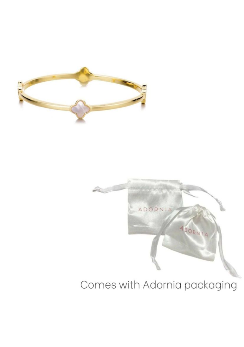 14k Gold Plated Clover Bangle