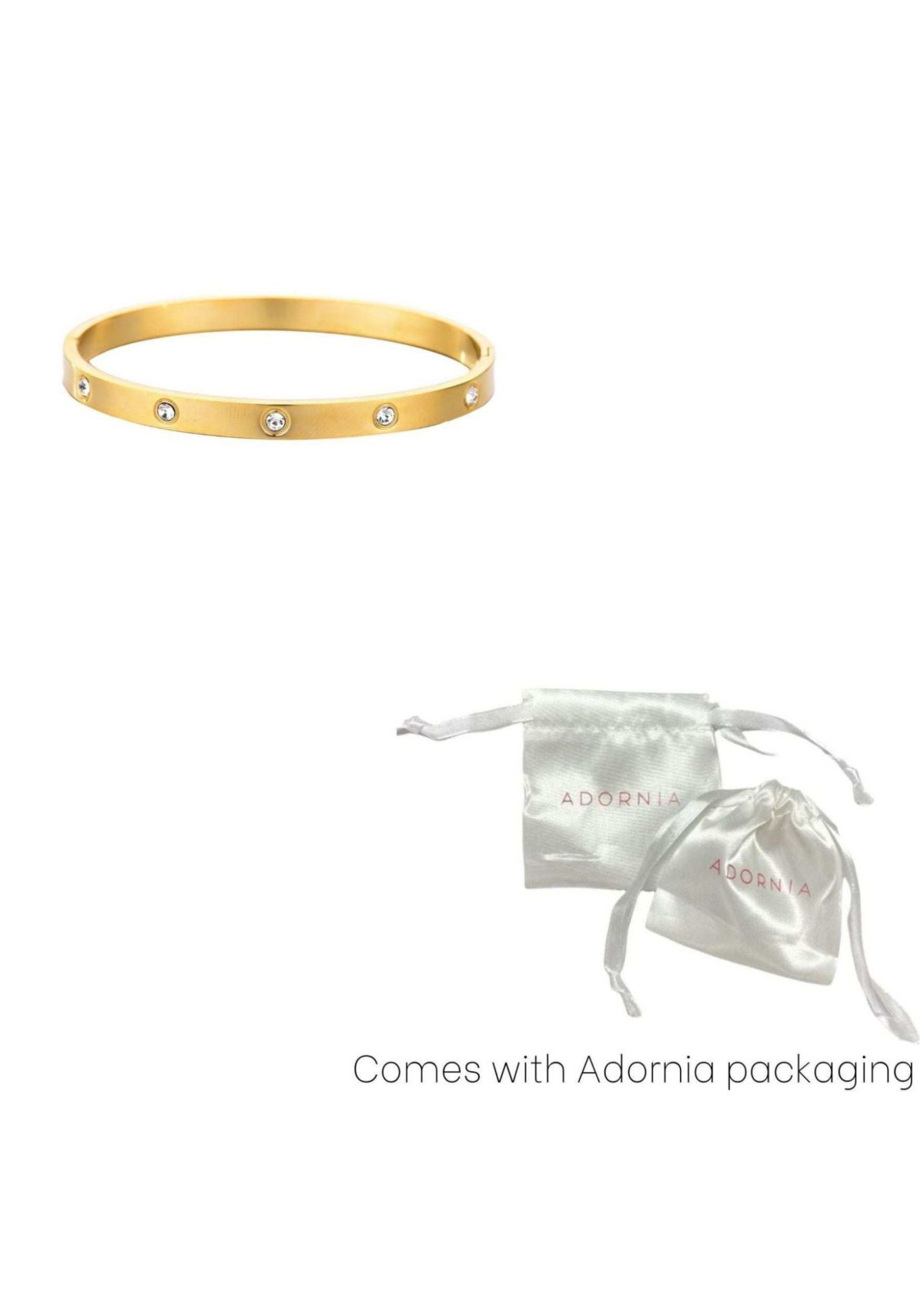 Tarnish Resistant 18k Yellow Gold Plated Crystal Eternity Cuff