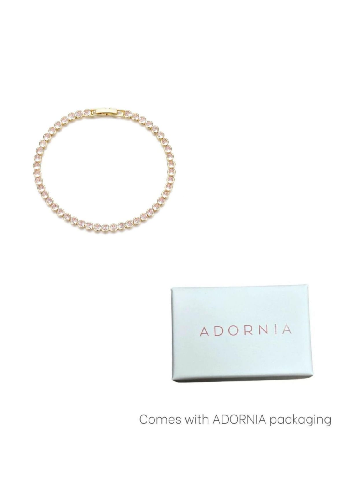 14k Yellow Gold Plated Crystal Bezeled Tennis Bracelet