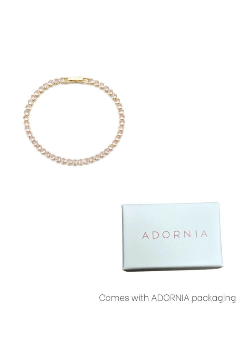 14k Yellow Gold Plated Crystal Bezeled Tennis Bracelet