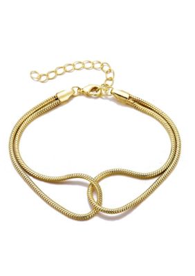 Adornia 14k Gold Plated Interlocking Rope Chain Bracelet