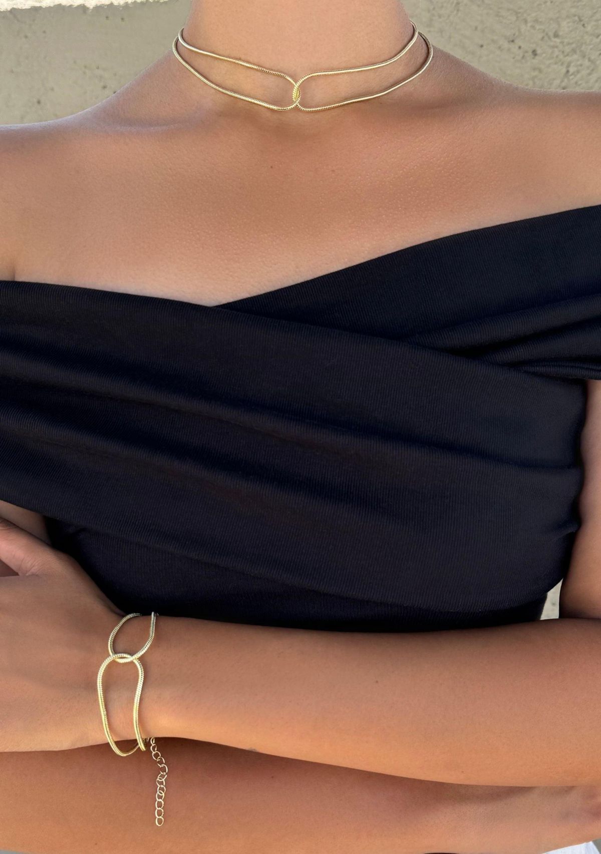 14k Gold Plated Interlocking Rope Chain Bracelet