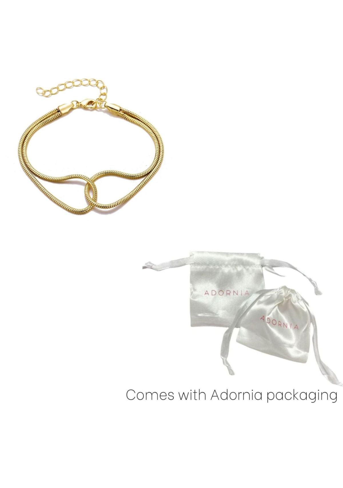 14k Gold Plated Interlocking Rope Chain Bracelet