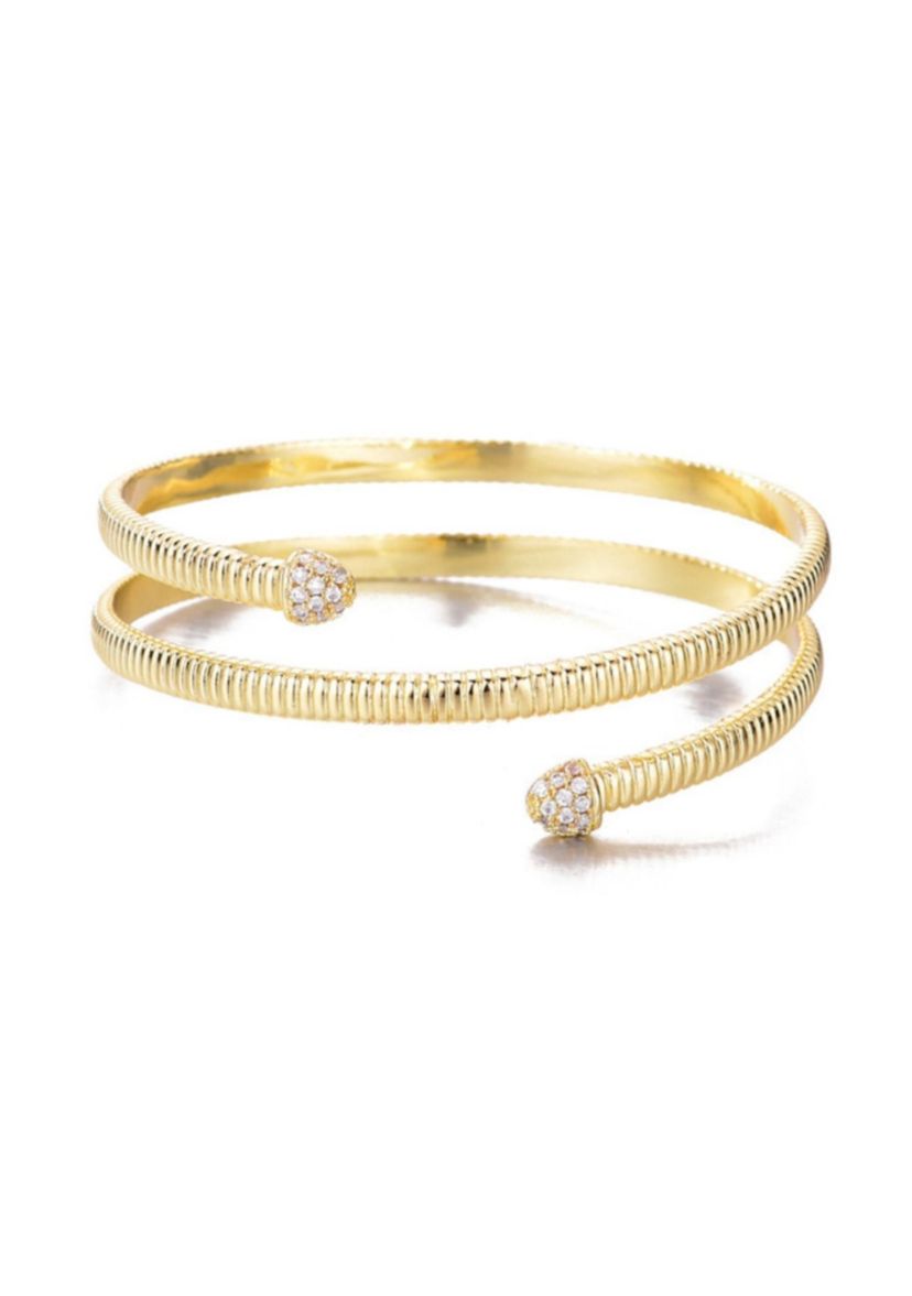 14k Gold Plated Crystal Wrap Cuff