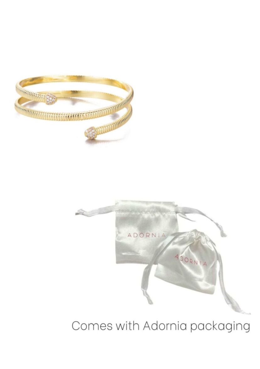 14k Gold Plated Crystal Wrap Cuff