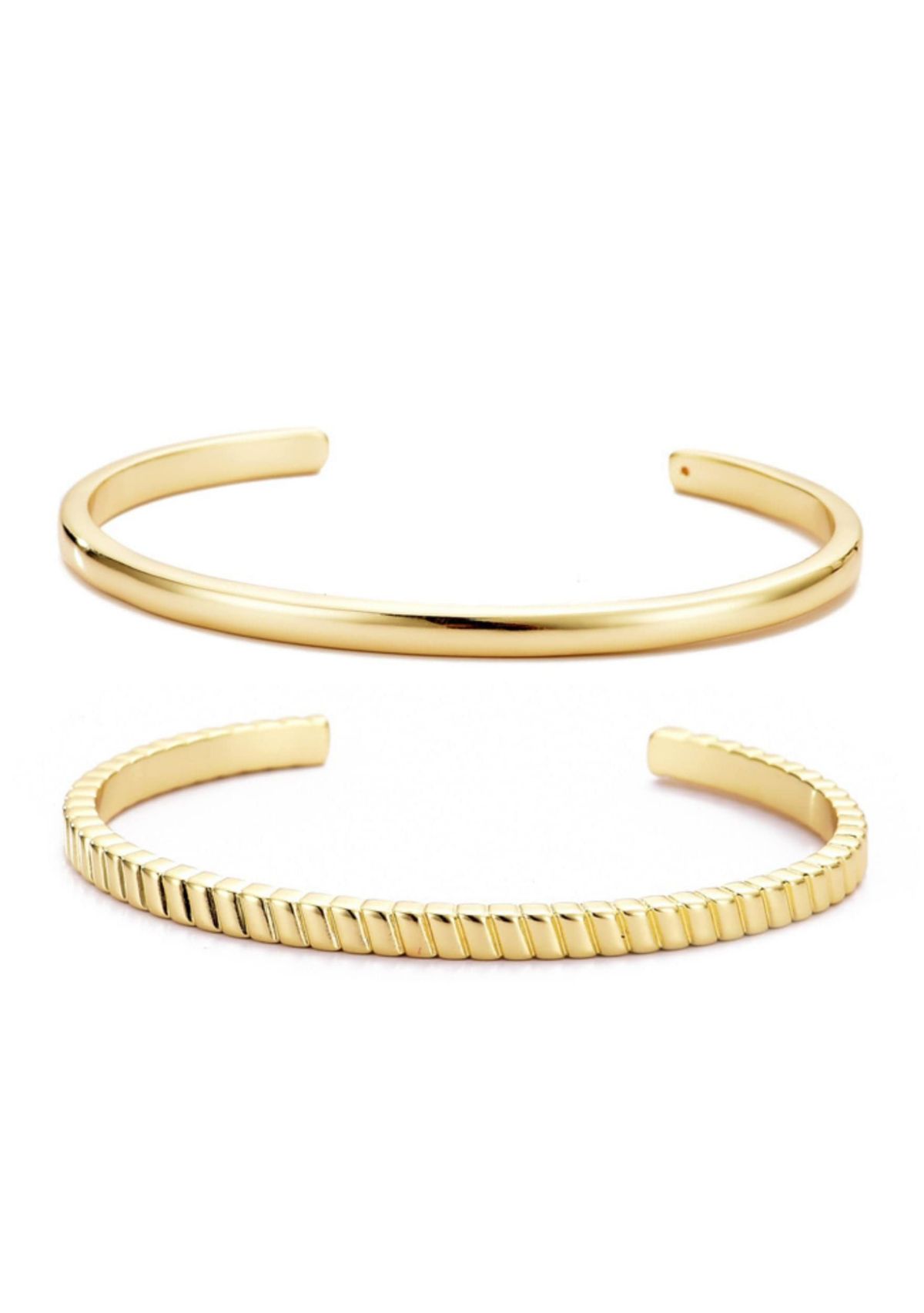 14k Gold Plated Set of Two Cuffs
