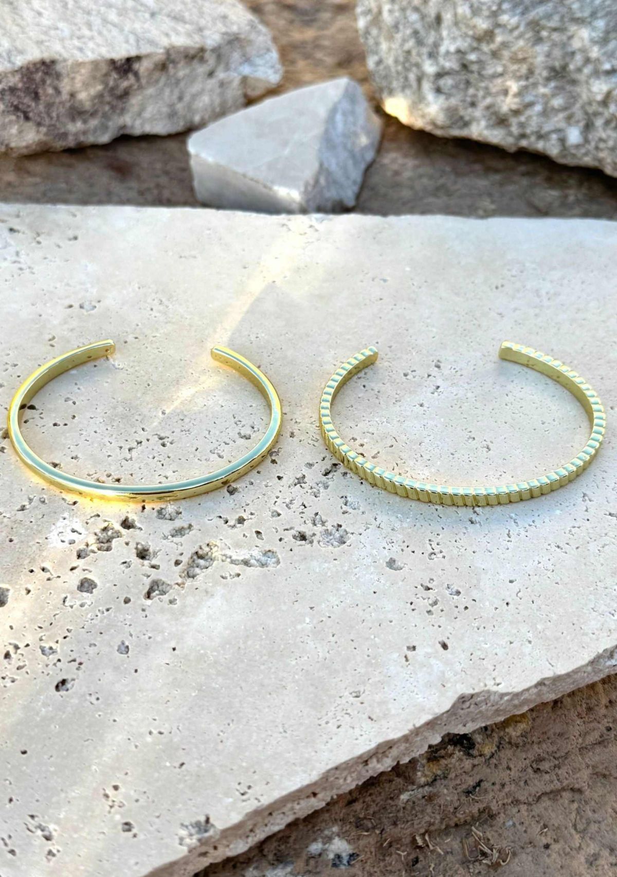 14k Gold Plated Set of Two Cuffs