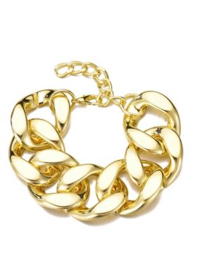Adornia Gold Plated Lightweight Chunky Curb Chain Bracelet