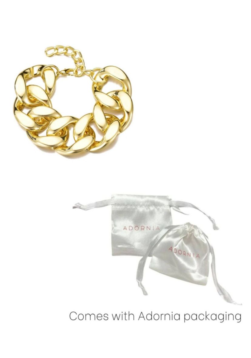 Gold Plated Lightweight Chunky Curb Chain Bracelet